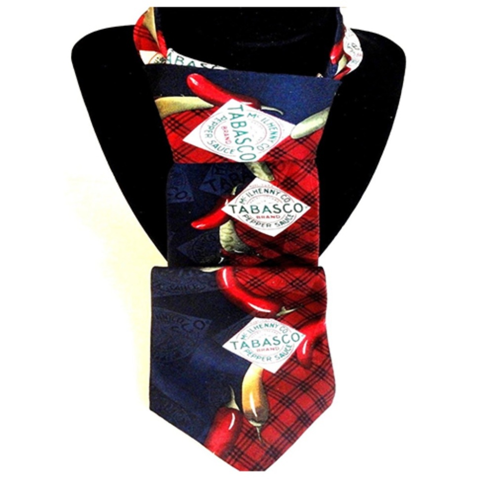 Tabasco Tie Mens 100% Silk Short Wide